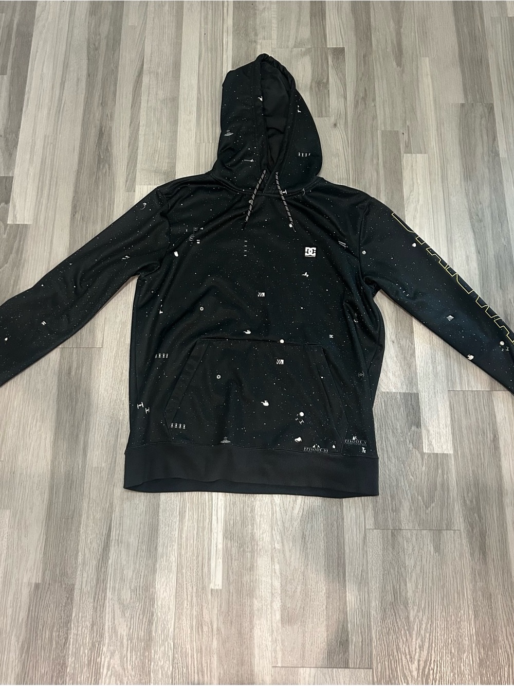 DC Men’s Black Star Wars Space Print Pullover Hoodie